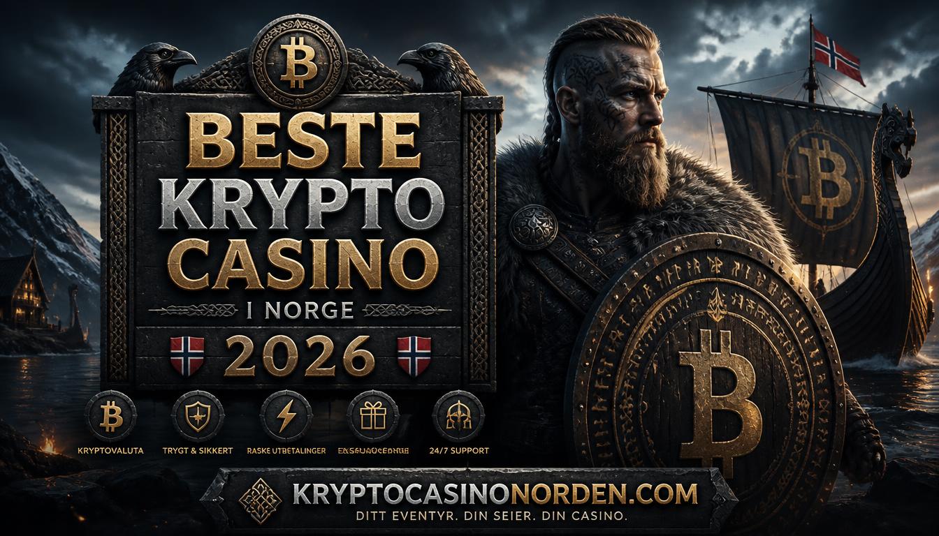 Beste krypto casino i Norge 2026: viking med skjold foran et langskip